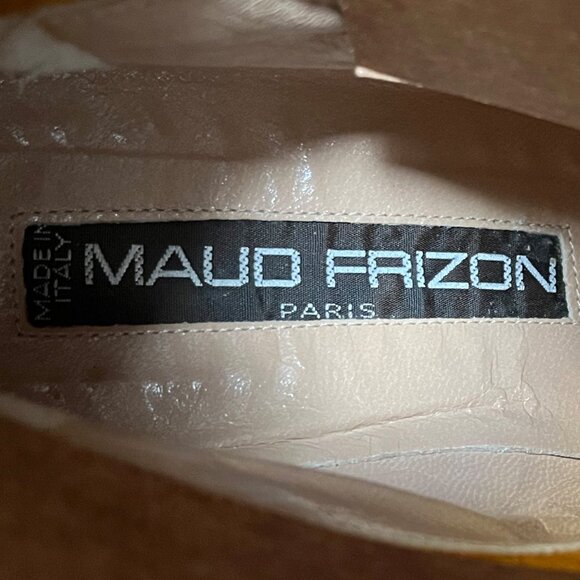 MAUD FRIZON VINTAGE GOLD & CREAM LEATHER DEMI BOOT - Picture 2 of 16